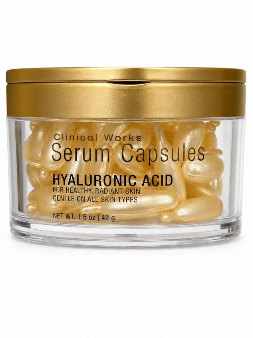 Clinical Works Hyaluronic Acid Serum Capsules – 75 Count Facial Serum for All Sk